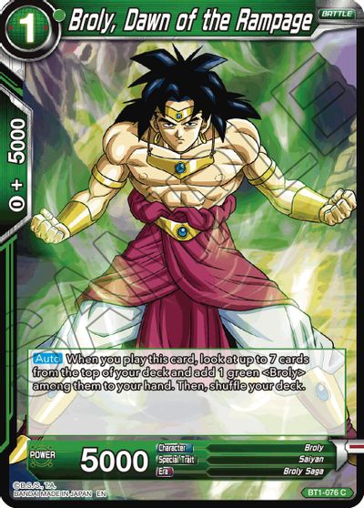 Broly, Dawn of the Rampage (Reprint) (BT1-076) [Battle Evolution Booster] | Total Play