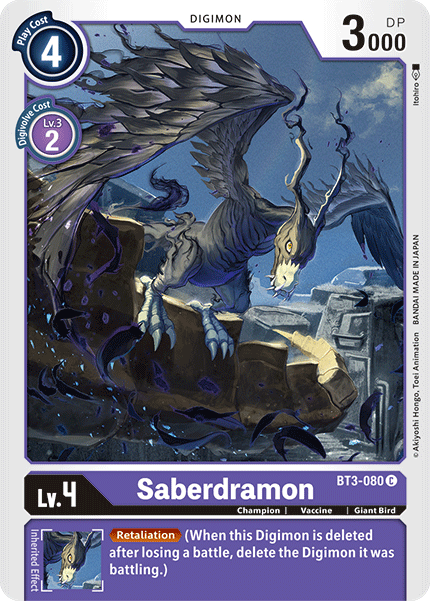 Saberdramon [BT3-080] [Release Special Booster Ver.1.5] | Total Play