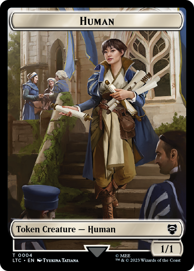 Human Knight // Human Double-Sided Token [The Lord of the Rings: Tales of Middle-Earth Commander Tokens] | Total Play