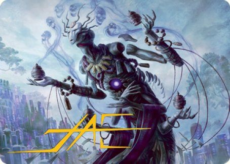 Myojin of Grim Betrayal Art Card (Gold-Stamped Signature) [Kamigawa: Neon Dynasty Art Series] | Total Play