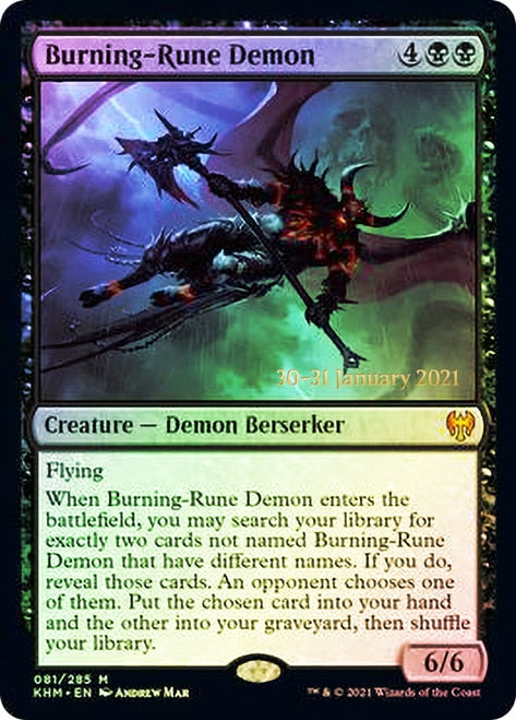 Burning-Rune Demon [Kaldheim Prerelease Promos] | Total Play