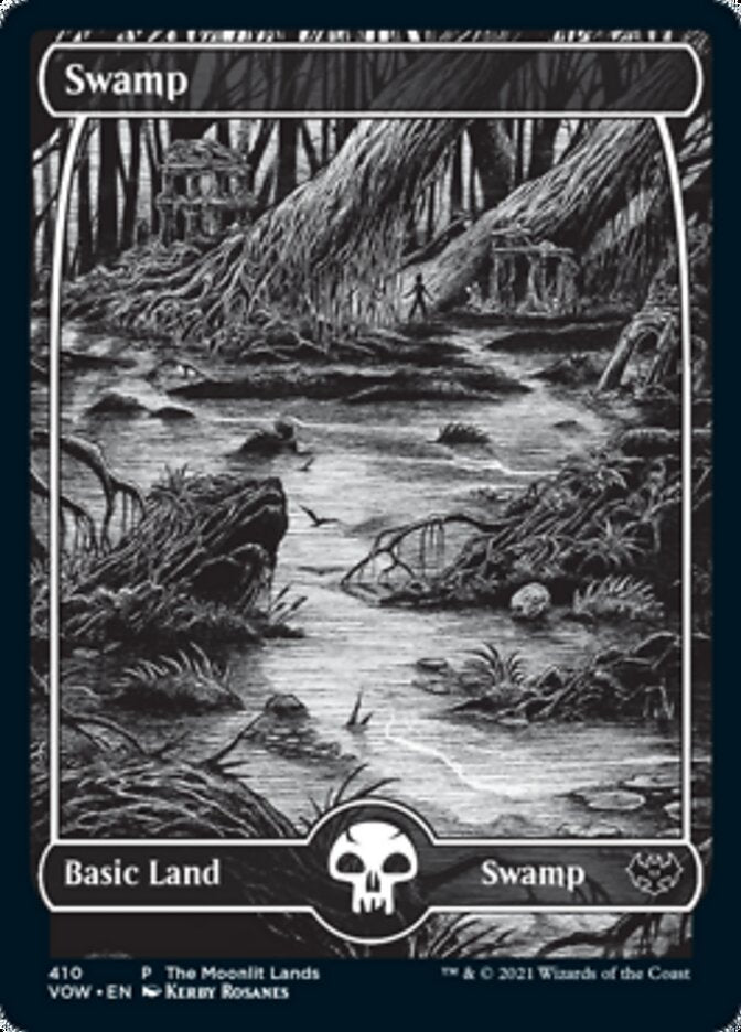 Swamp (The Moonlit Lands) (Foil Etched) [Innistrad: Crimson Vow Promos] | Total Play