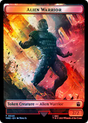 Alien // Alien Warrior Double-Sided Token (Surge Foil) [Doctor Who Tokens] | Total Play
