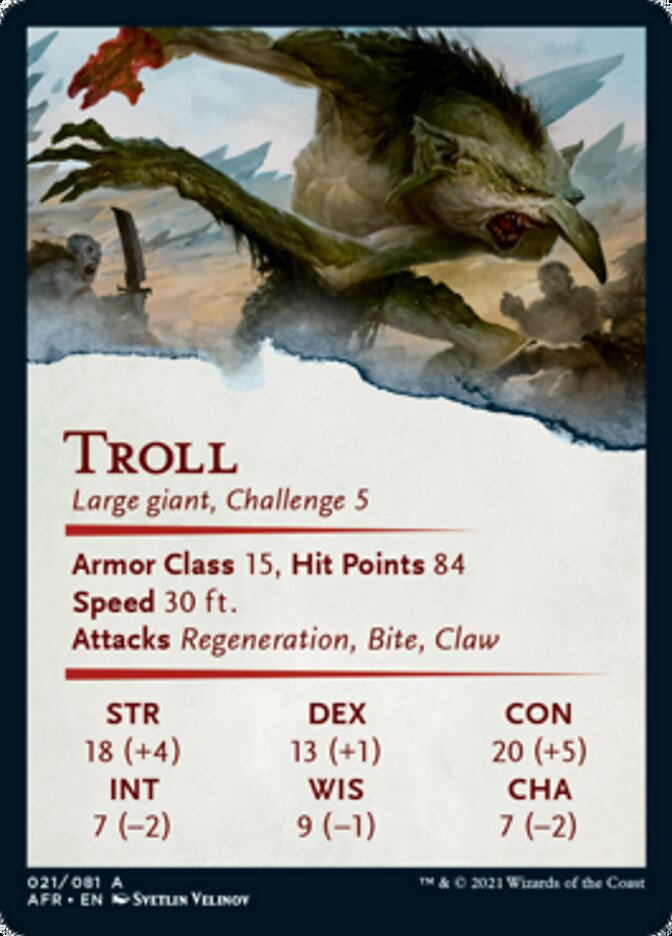 Troll Art Card [Dungeons & Dragons: Adventures in the Forgotten Realms Art Series] | Total Play