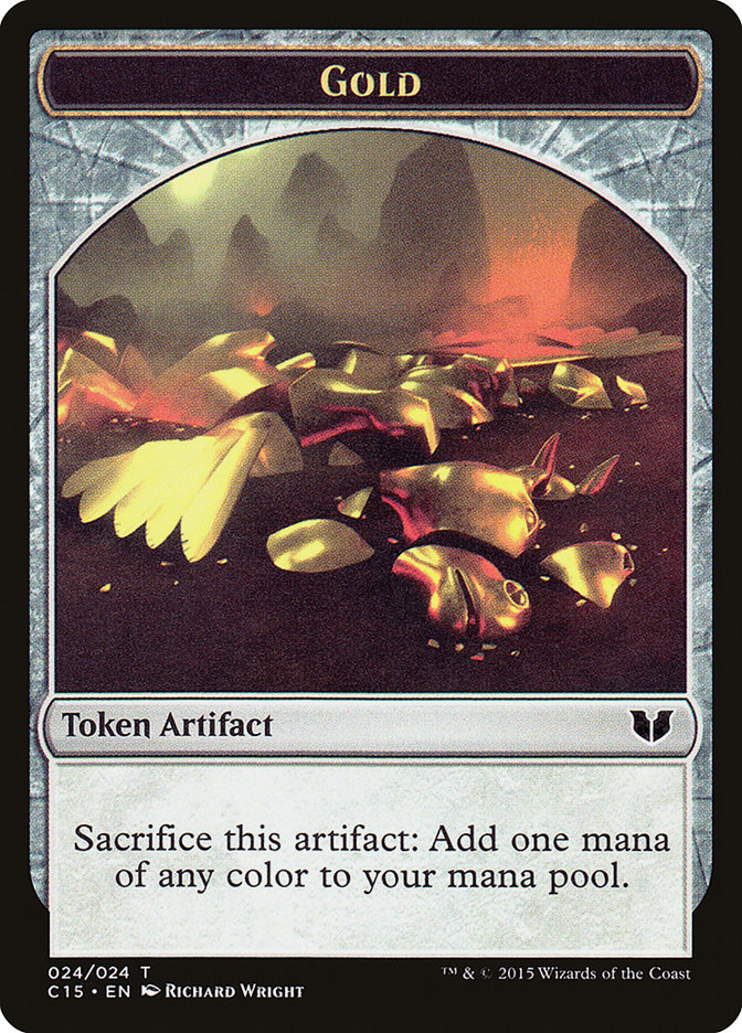 Gold // Knight (005) Double-Sided Token [Commander 2015 Tokens] | Total Play