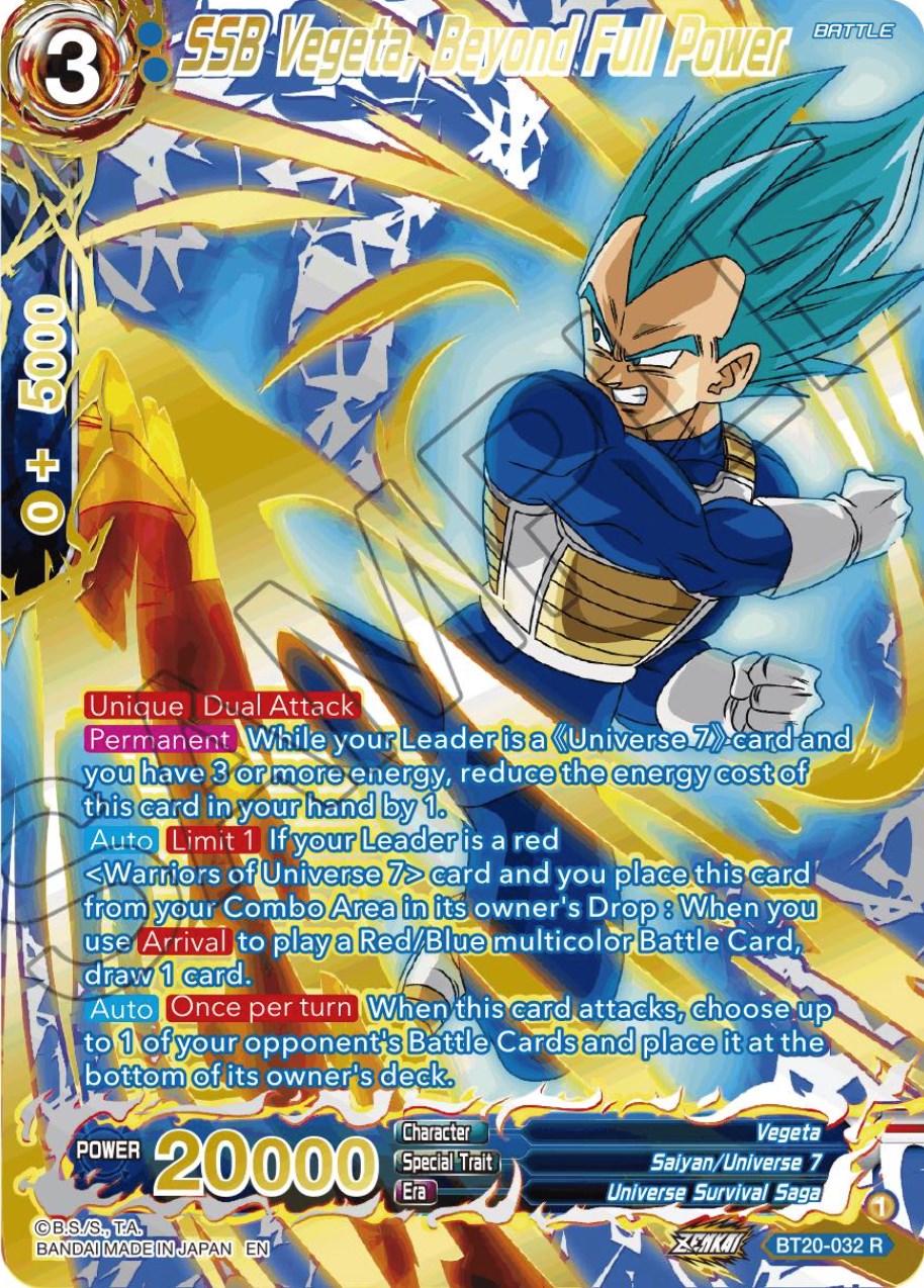 SSB Vegeta, Beyond Full Power (Gold-Stamped) (BT20-032) [Power Absorbed] | Total Play