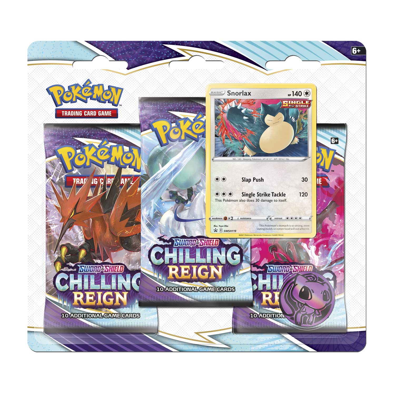 Sword & Shield: Chilling Reign - 3-Pack Blister (Snorlax) | Total Play