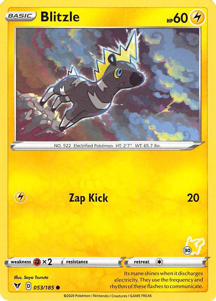 Blitzle (053/185) (Pikachu Stamp #30) [Battle Academy 2022] | Total Play
