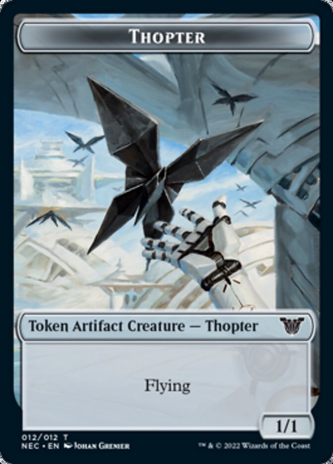 Thopter // Spirit (002) Double-Sided Token [Kamigawa: Neon Dynasty Commander Tokens] | Total Play