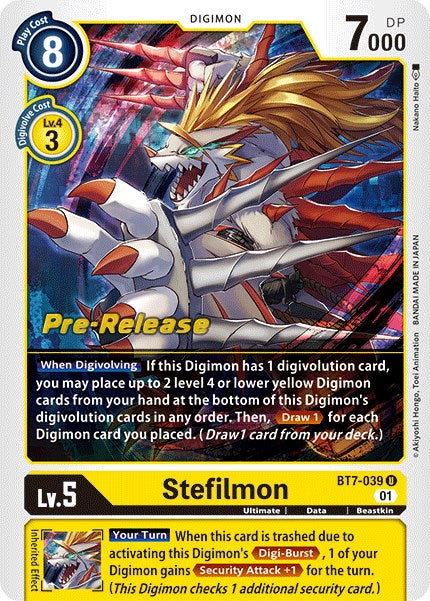 Stefilmon [BT7-039] [Next Adventure Pre-Release Cards] | Total Play