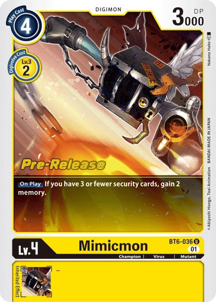 Mimicmon [BT6-036] [Double Diamond Pre-Release Cards] | Total Play
