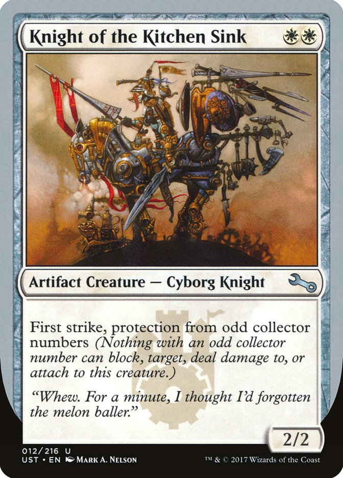 Knight of the Kitchen Sink ("protection from odd collector numbers") [Unstable] | Total Play