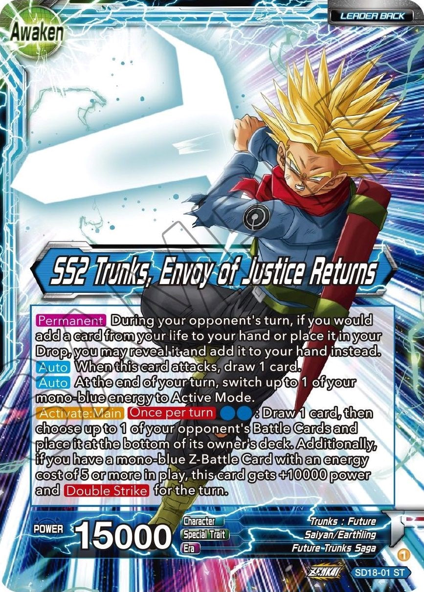 Trunks // SS2 Trunks, Envoy of Justice Returns (SD18-01) [Dawn of the Z-Legends] | Total Play