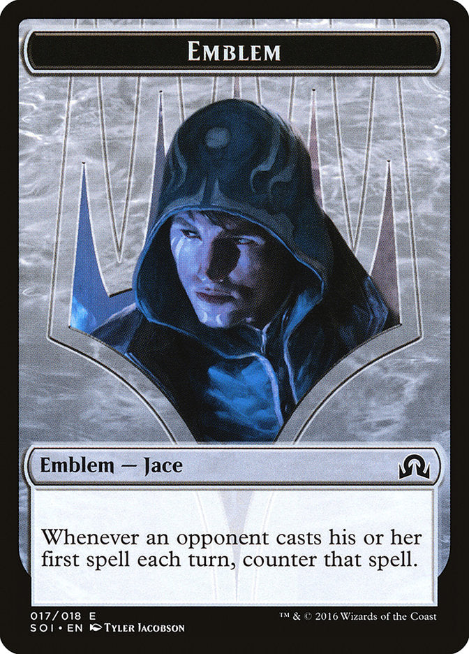 Jace, Unraveler of Secrets Emblem [Shadows over Innistrad Tokens] | Total Play