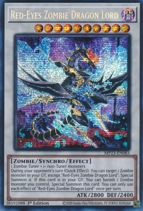 Red-Eyes Zombie Dragon Lord [MP23-EN083] Prismatic Secret Rare | Total Play