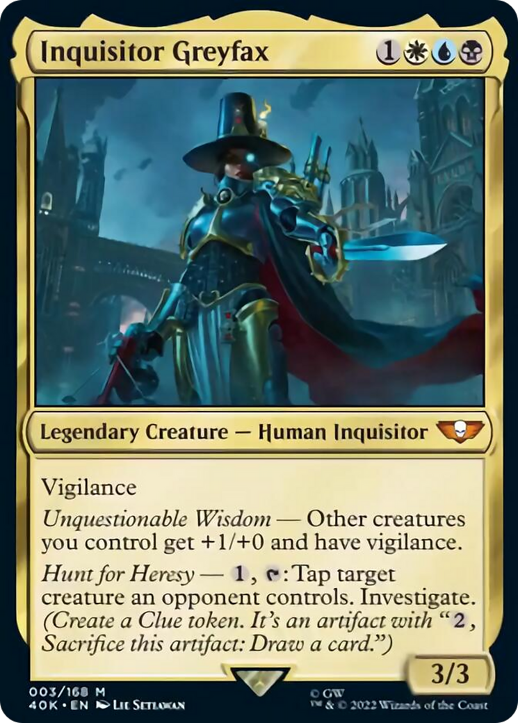 Inquisitor Greyfax (Display Commander) (Etched Foil) [Warhammer 40,000] | Total Play