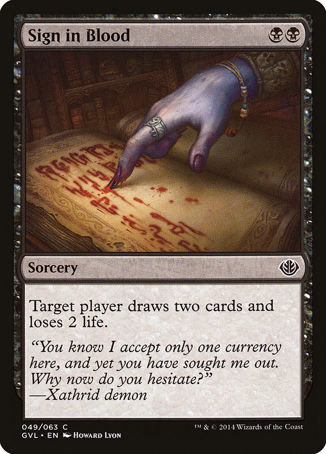 Sign in Blood (Garruk vs. Liliana) [Duel Decks Anthology] | Total Play