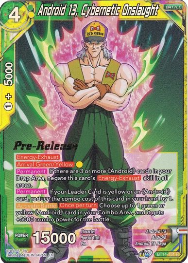 Android 13, Cybernetic Onslaught (BT14-151) [Cross Spirits Prerelease Promos] | Total Play