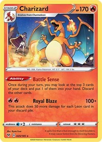 Charizard (025/185) (Cracked Ice Holo) (Theme Deck Exclusive) [Sword & Shield: Vivid Voltage] | Total Play