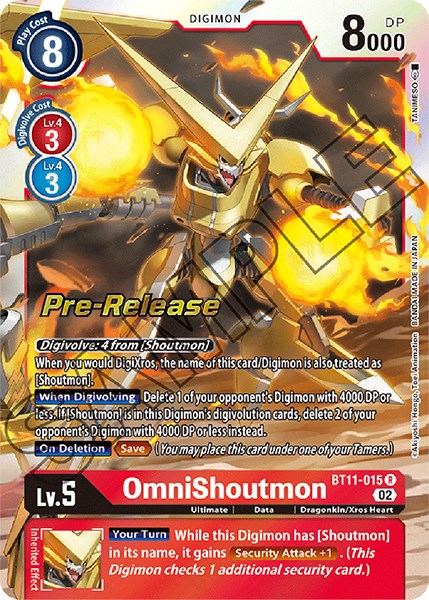 OmniShoutmon [BT11-015] [Dimensional Phase Pre-Release Promos] | Total Play