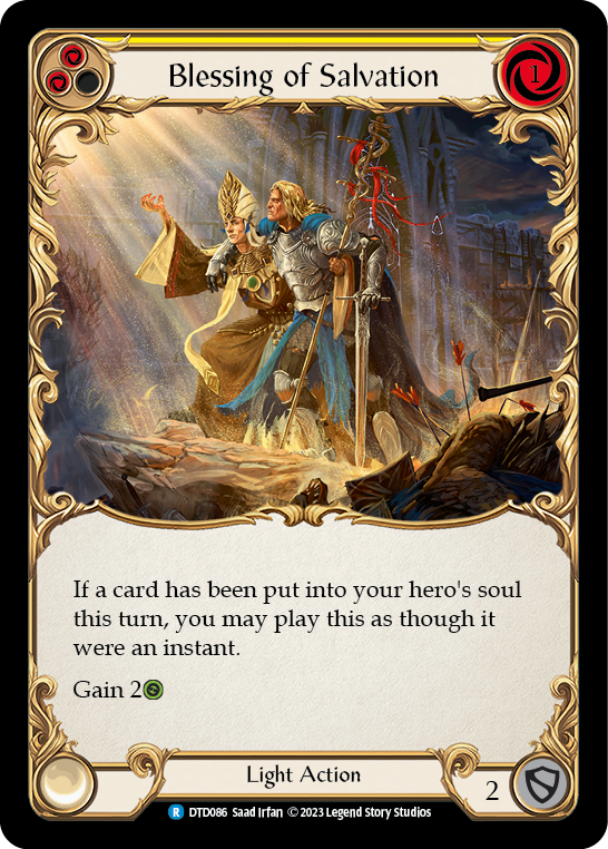 Blessing of Salvation (Yellow) [DTD086] (Dusk Till Dawn)  Rainbow Foil | Total Play