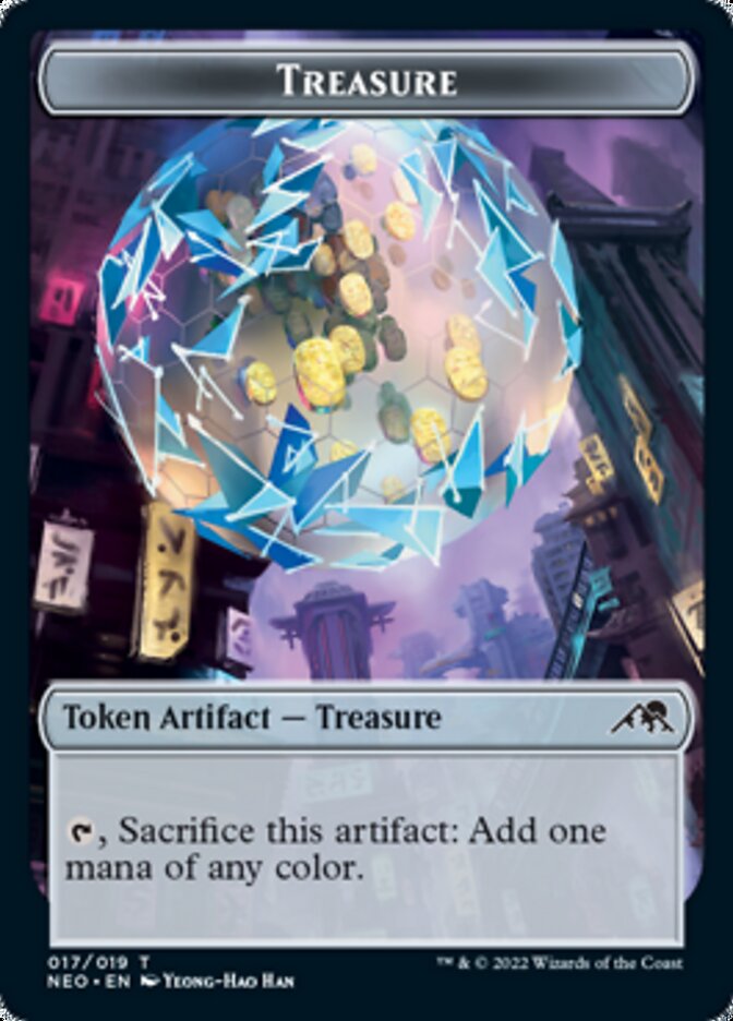 Spirit (002) // Treasure Double-Sided Token [Kamigawa: Neon Dynasty Tokens] | Total Play