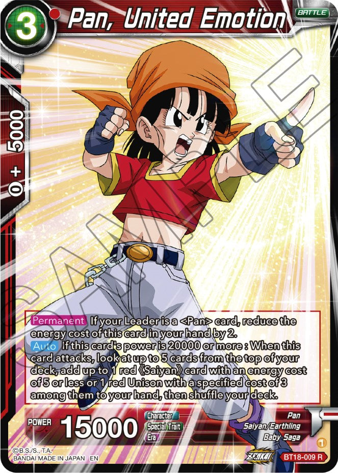 Pan, United Emotion (BT18-009) [Dawn of the Z-Legends] | Total Play