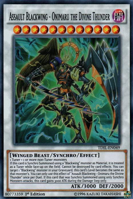 Assault Blackwing - Onimaru the Divine Thunder [TDIL-EN049] Super Rare | Total Play