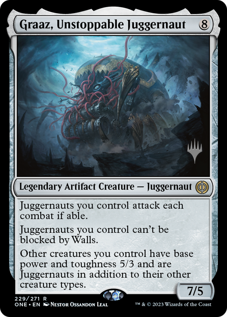Graaz, Unstoppable Juggernaut (Promo Pack) [Phyrexia: All Will Be One Promos] | Total Play