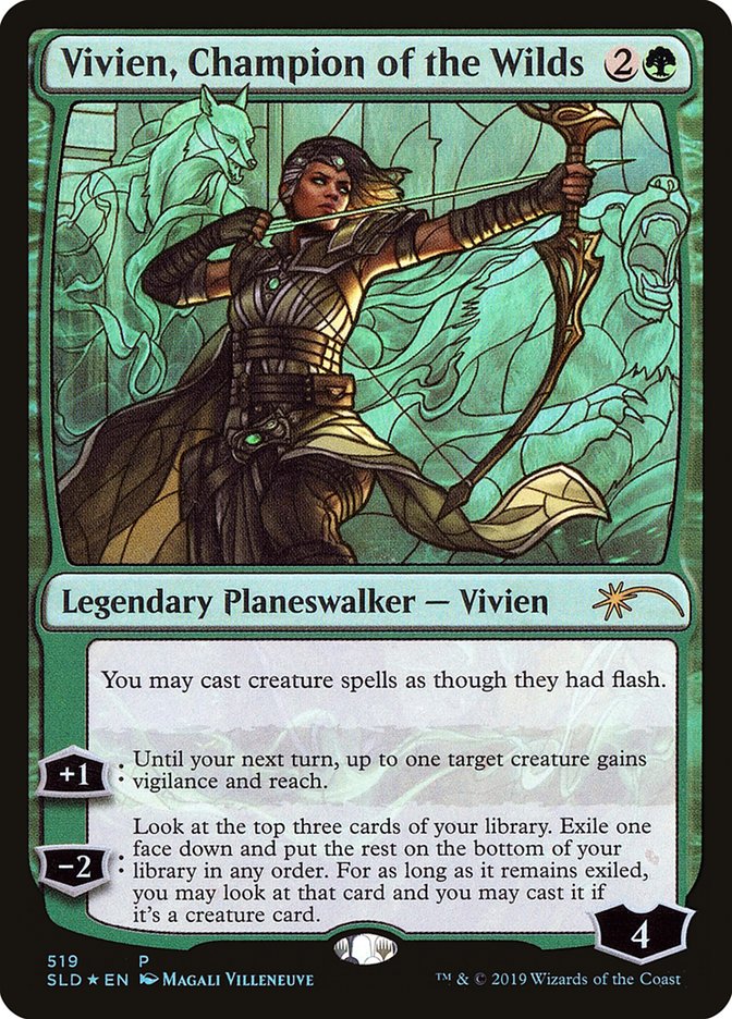 Vivien, Champion of the Wilds (Stained Glass) [Secret Lair Drop Promos] | Total Play