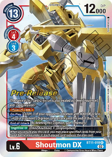 Shoutmon DX [BT11-018] [Dimensional Phase Pre-Release Promos] | Total Play