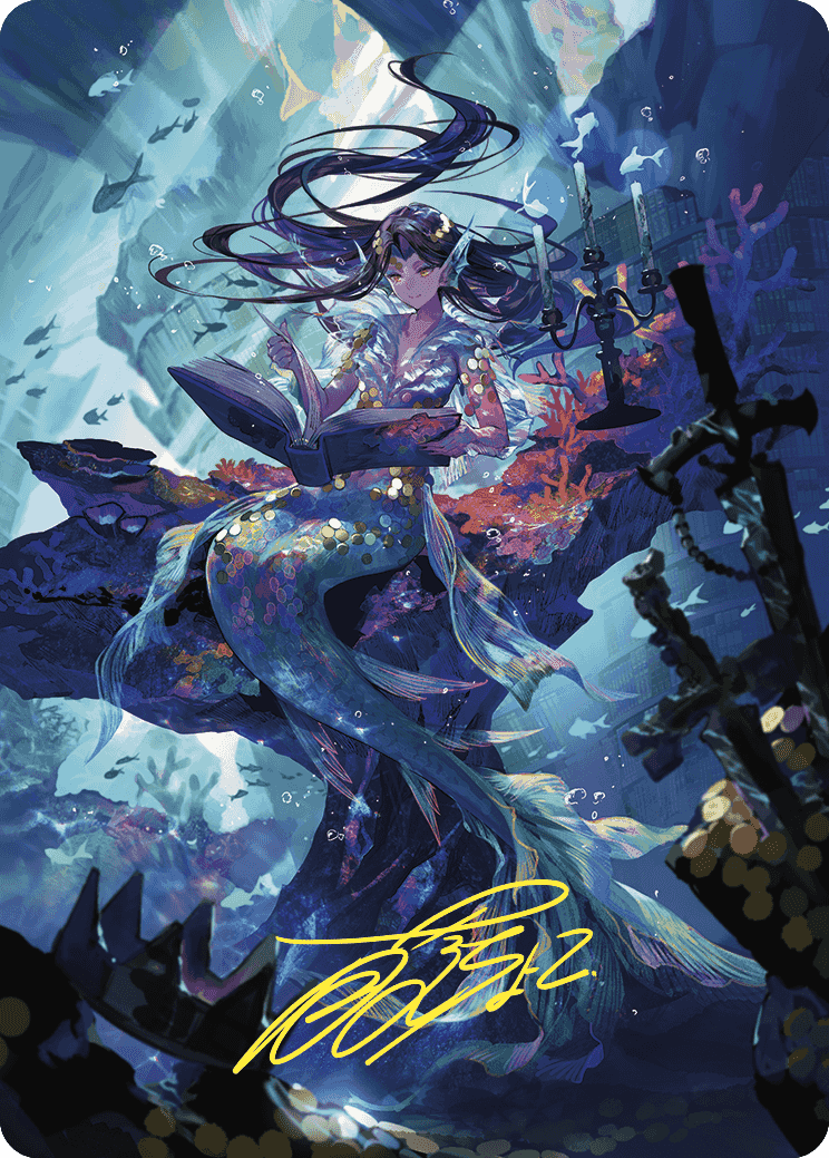 Rhystic Study Art Card (Gold-Stamped Signature) [Wilds of Eldraine Art Series] | Total Play