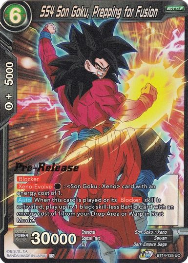 SS4 Son Goku, Prepping for Fusion (BT14-125) [Cross Spirits Prerelease Promos] | Total Play