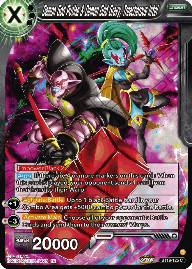 Demon God Putine & Demon God Gravy, Treacherous Intel (BT18-125) [Dawn of the Z-Legends] | Total Play