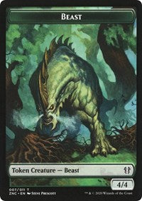 Beast // Saproling Double-Sided Token [Zendikar Rising Commander Tokens] | Total Play