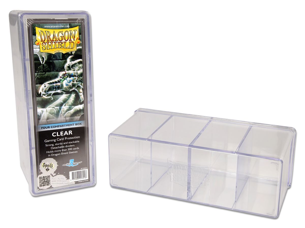 Dragon Shield: Four-Compartment Deck Box - Clear | Total Play