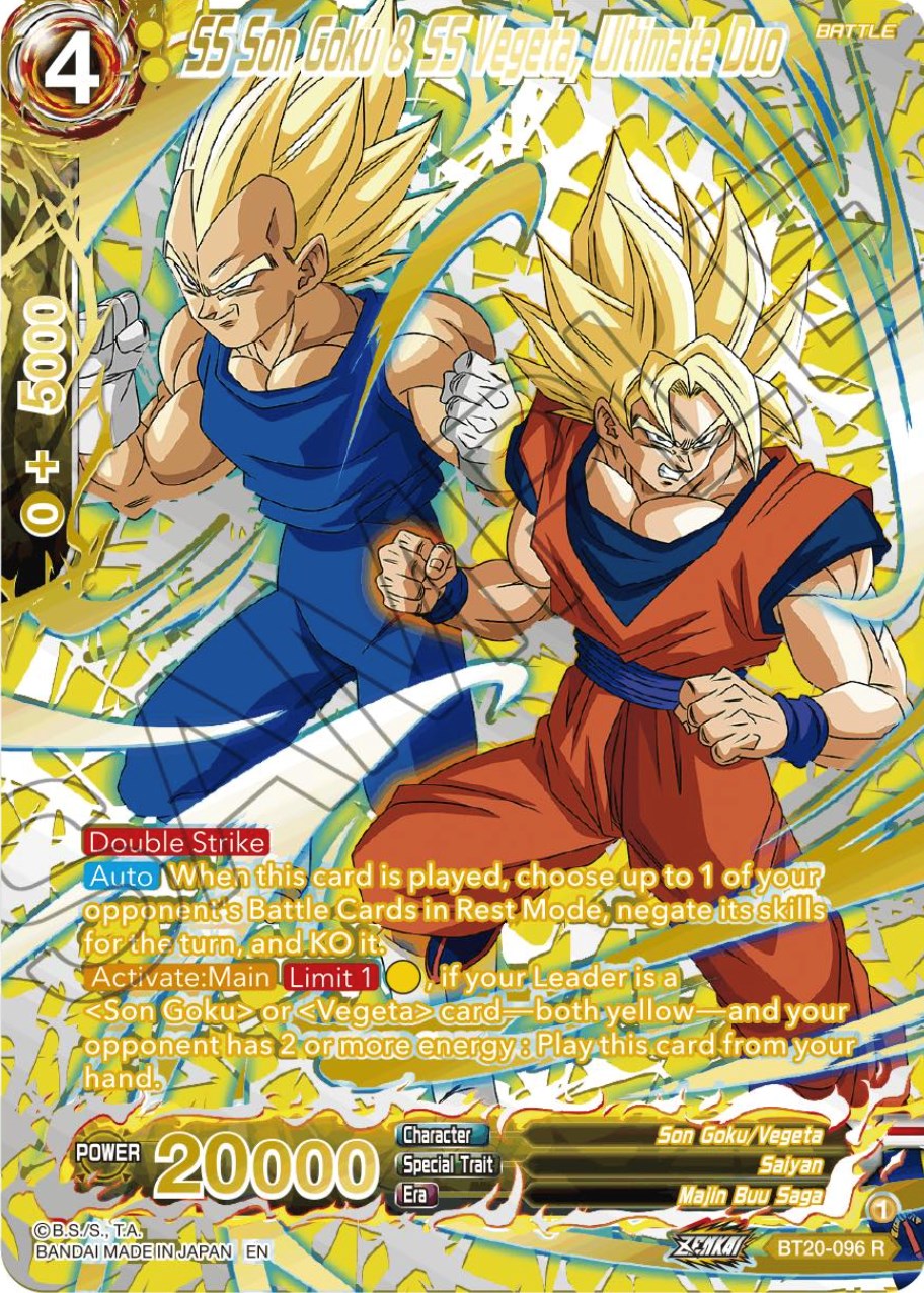 SS Son Goku & SS Vegeta, Ultimate Duo (Gold-Stamped) (BT20-096) [Power Absorbed] | Total Play