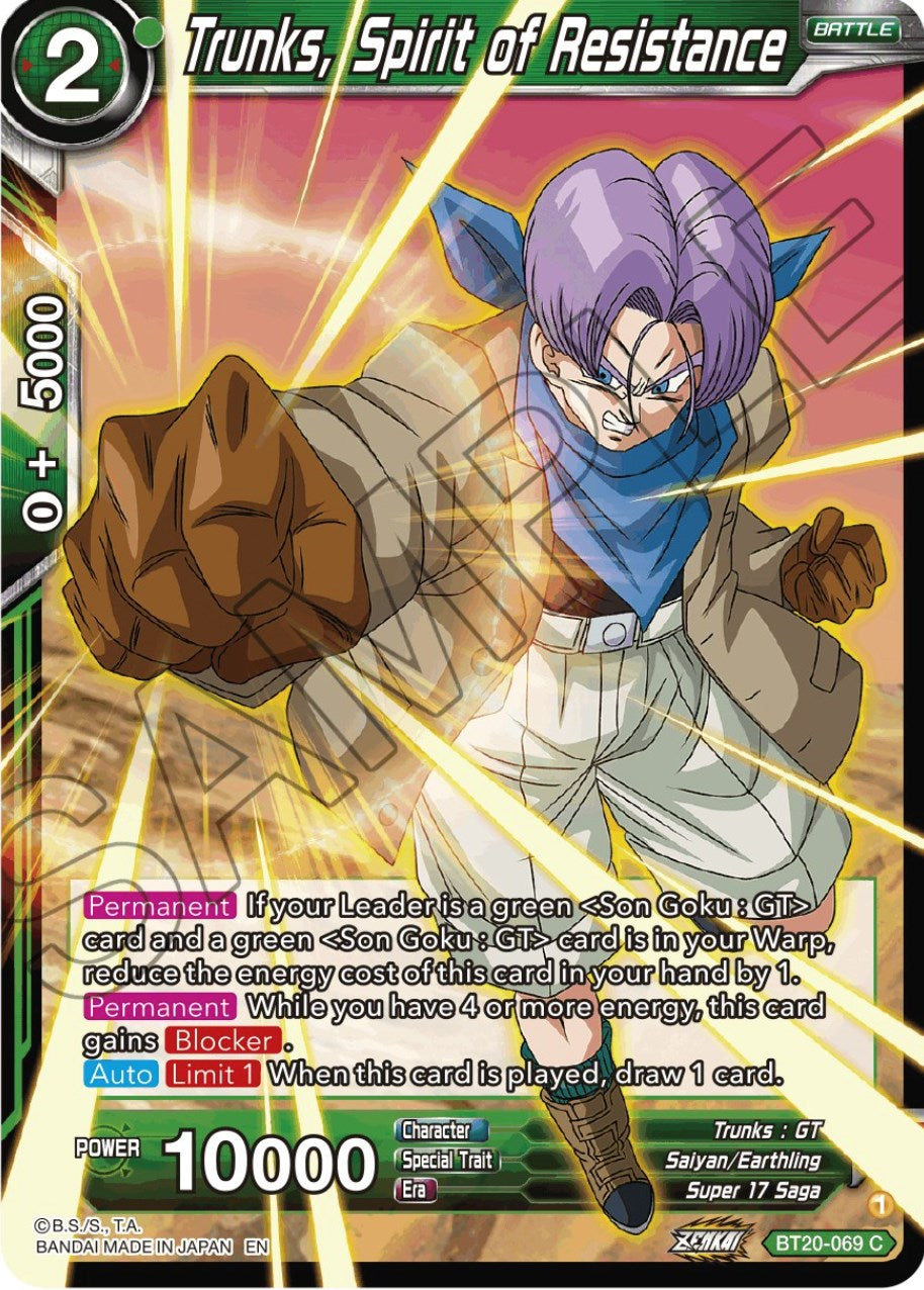 Trunks, Spirit of Resistance (BT20-069) [Power Absorbed] | Total Play