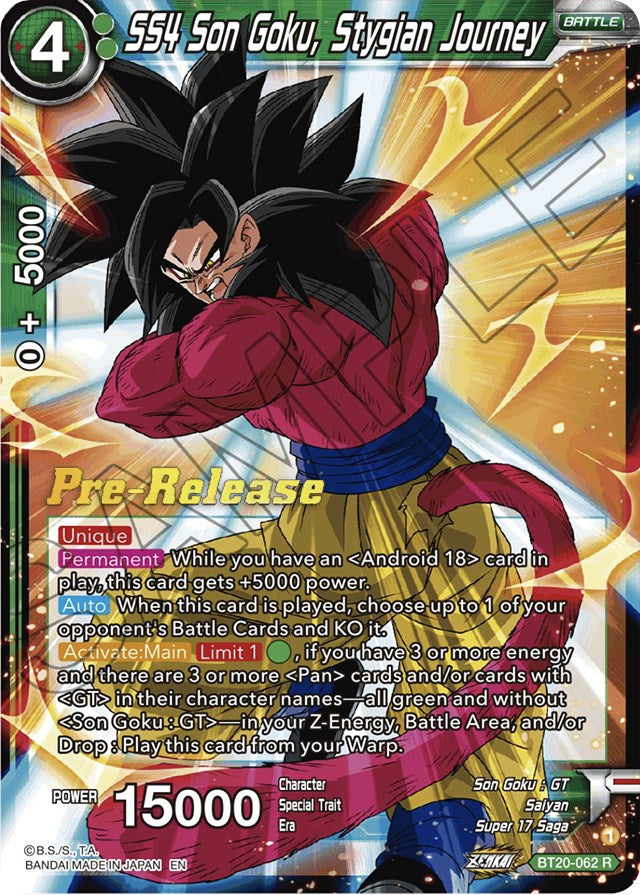 SS4 Son Goku, Stygian Journey (BT20-062) [Power Absorbed Prerelease Promos] | Total Play