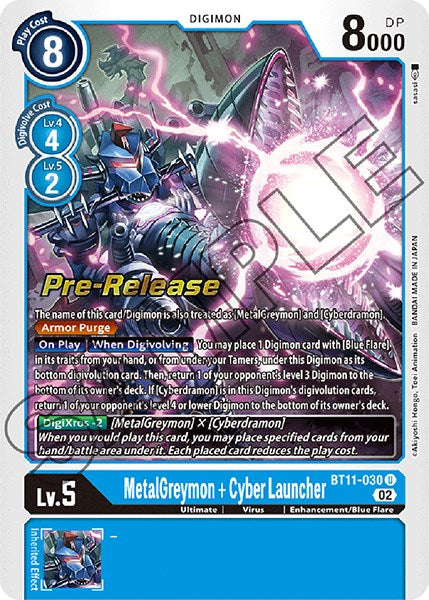 MetalGreymon + Cyber Launcher [BT11-030] [Dimensional Phase Pre-Release Promos] | Total Play