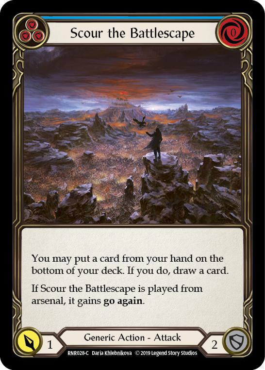 Scour the Battlescape (Blue) [RNR028-C] (Rhinar Hero Deck)  1st Edition Normal | Total Play