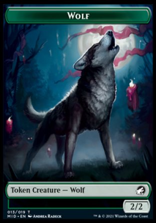 Wolf // Spirit Double-Sided Token [Innistrad: Midnight Hunt Tokens] | Total Play