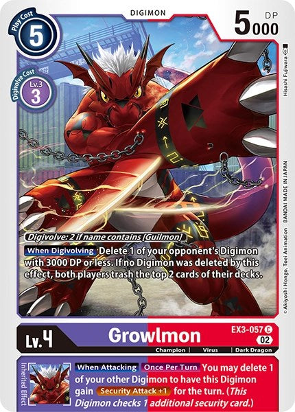 Growlmon [EX3-057] [Revision Pack Cards] | Total Play