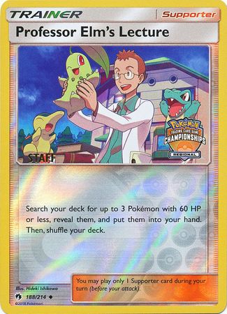 Professor Elm's Lecture (188/214) (Regional Championship Promo Staff) [Sun & Moon: Lost Thunder] | Total Play