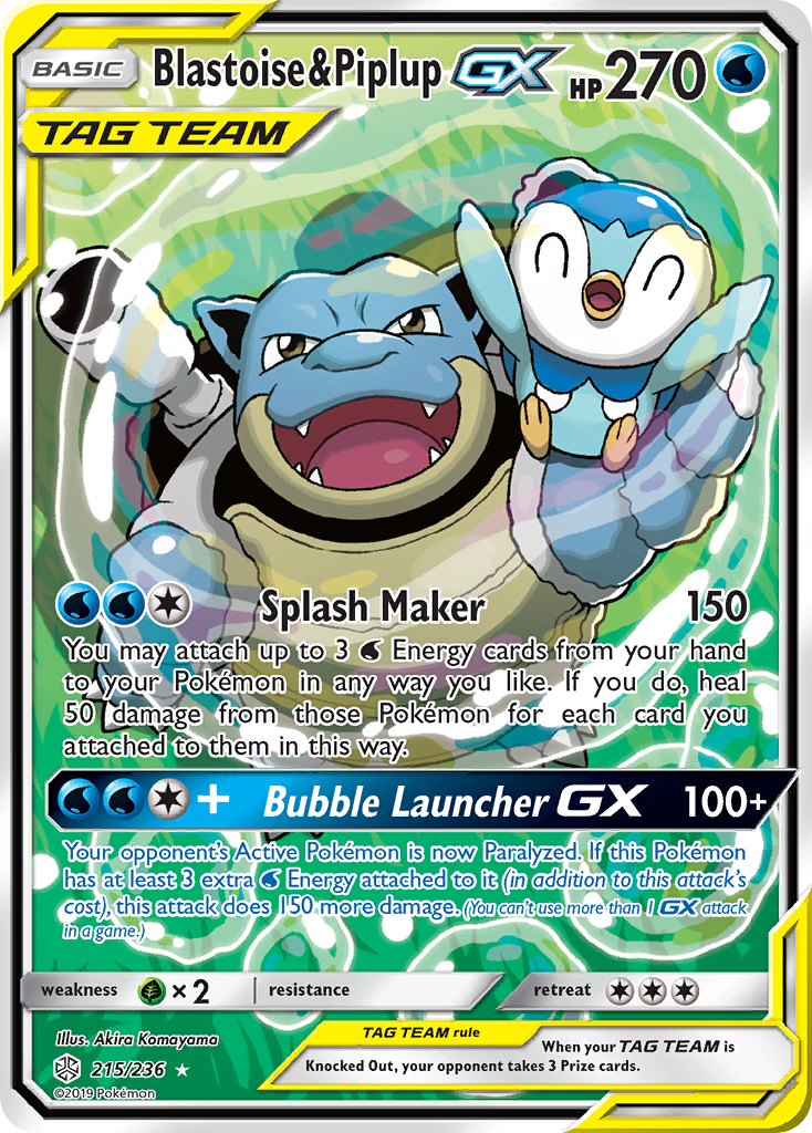 Blastoise & Piplup GX (215/236) [Sun & Moon: Cosmic Eclipse] | Total Play