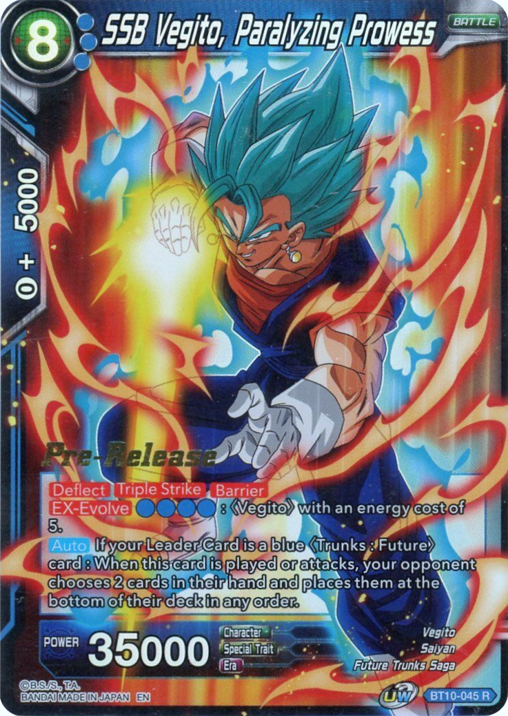 SSB Vegito, Paralyzing Prowess (BT10-045) [Rise of the Unison Warrior Prerelease Promos] | Total Play