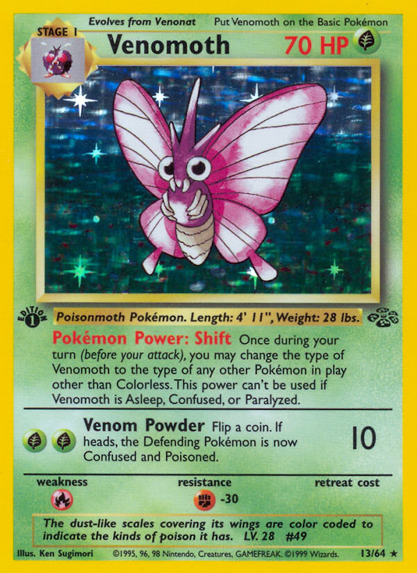 Venomoth (13/64) [Jungle 1st Edition] | Total Play