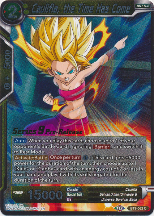 Caulifla, the Time Has Come (BT9-062) [Universal Onslaught Prerelease Promos] | Total Play