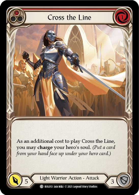 Cross the Line (Red) [BOL013] (Monarch Boltyn Blitz Deck) | Total Play