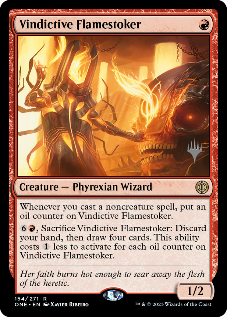 Vindictive Flamestoker (Promo Pack) [Phyrexia: All Will Be One Promos] | Total Play